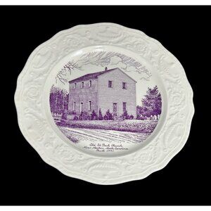 Adam Antique Steubenville St Paul’s Church North Carolina 10” Plate Ivory Violet